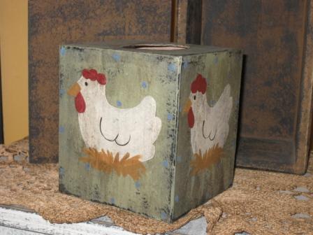 PM - Tissue Box Cover - Chickens